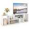 Costway 2 PCS Adjustable TV Stands with Storage Cubes for TVs up to 55 Inches Cabinets White/Black